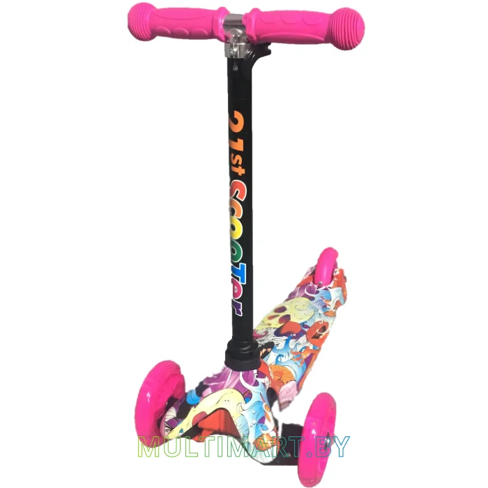 Самокат 21st Scooter Mini PK 038Z3 розовый, прозрачные колёса